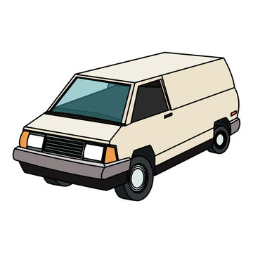 vintage 90s style van car icon image vector illustration design 