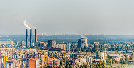 Panorama of the left bank of Kiev