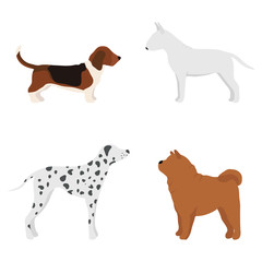 Funny cartoon dog character bread in cartoon style vector illustration.