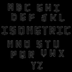 Vector isometric cubical Alphabet