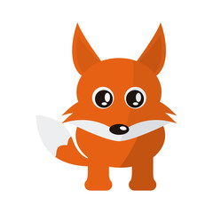 fox animal cartoon icon over white background. colorful design. vector illustration