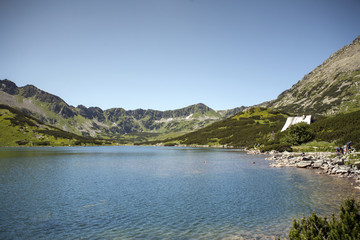 Fototapeta na wymiar Polish mountains valley of five lakes. National Park in Zakopane.
