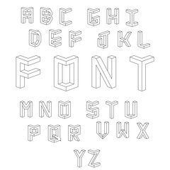 Vector isometric cubical Alphabet