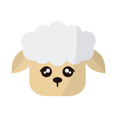 sheep animal cartoon icon over white background. colorful design. vector illustration