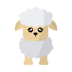 Fototapeta premium sheep animal cartoon icon over white background. colorful design. vector illustration