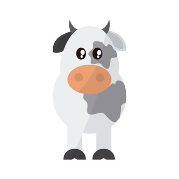 cow animal cartoon icon over white background. colorful design. vector illustration