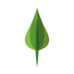 green leaf icon over white background. colorful design. vector illustration
