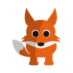 fox animal cartoon icon over white background. colorful design. vector illustration