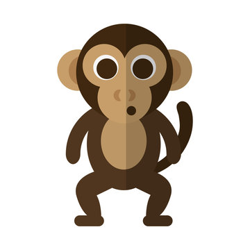 monkey animal cartoon icon over white background. colorful design. vector illustration
