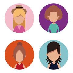 group female people different vector illustration eps 10