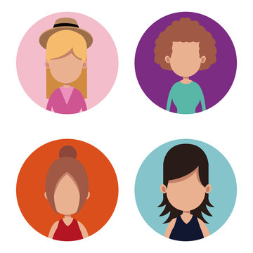 group female people different vector illustration eps 10