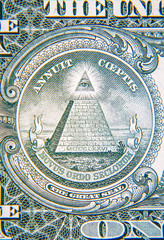 U.S. one dollar banknote detail