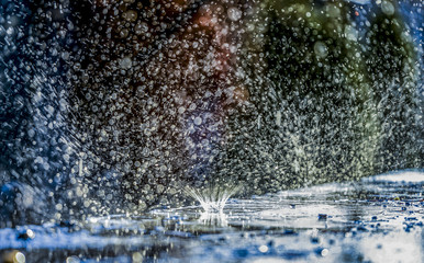 Splashes of rain