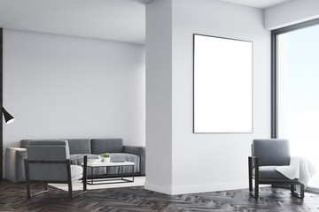 Living room poster, white, side
