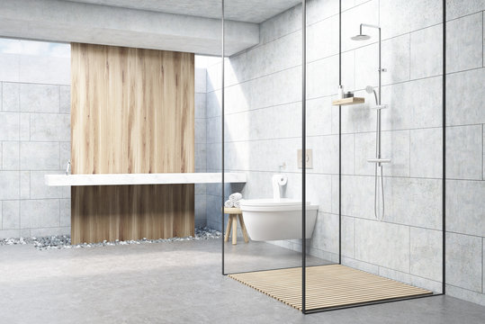 Gray shower interior