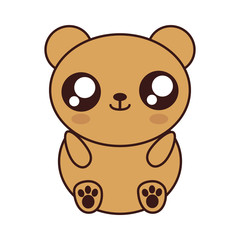 kawaii bear animal icon over white background. colorful design. vector illustration