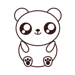 kawaii bear animal icon over white background. vector illustration