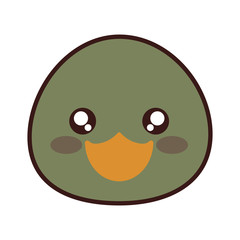 kawaii duck animal icon over white background. colorful design. vector illustration