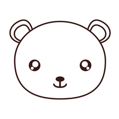 kawaii bear face icon over white background. vector illustration