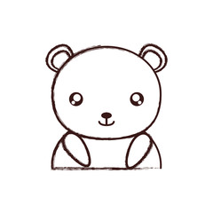 kawaii bear animal icon over white background. vector illustration