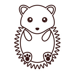 Obraz na płótnie Canvas kawaii Porcupine animal icon over white background. vector illustration