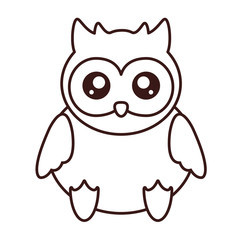 kawaii owl animal icon over white background. vector illustration