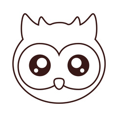 kawaii owl face icon over white background. vector illustration