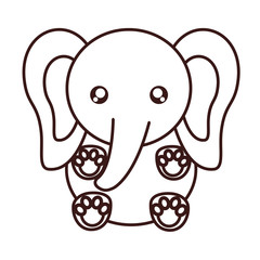kawaii elephant animal icon over white background. vector illustration