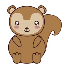 kawaii squirrel animal icon over white background. colorful design. vector illustration