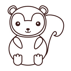 kawaii squirrel animal icon over white background. vector illustration