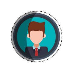 frame businessman faceless picture vector icon illustration