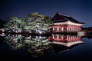 Gyeongbok Palace Scenery at Night