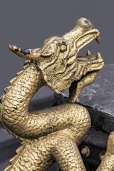 Dragons that decorate the Qingyang Temple in Chengdu, China