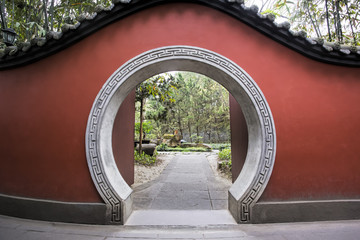 Passage way inside the Wuhoe Shrine in Chengdu, China