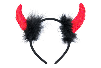 Devil horns isolated on a white background.Evil horns isolated.Ghost horns isolated