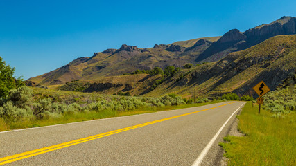 Highway 93 on Salmon River in Idaho