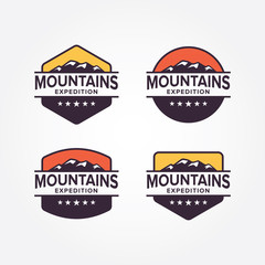 Mountains expedition logo vector
