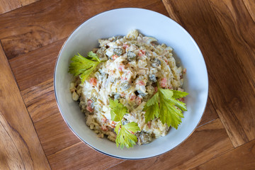 Traditional Russian Christmas and New year salad 