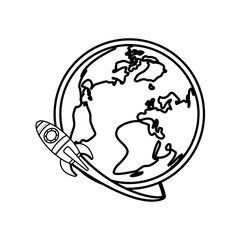 Spaceship start up symbol icon vector illustration graphic design