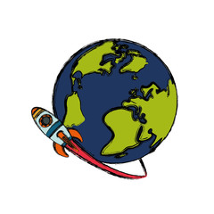 Spaceship start up symbol icon vector illustration graphic design