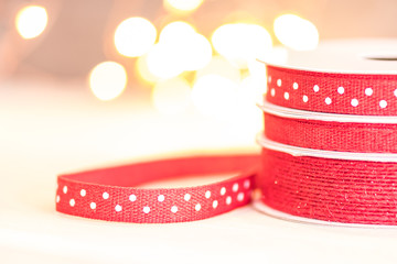 Red Ribbon with White Polka Dots