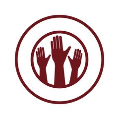 Human hand up symbol icon vector illustration graphic design