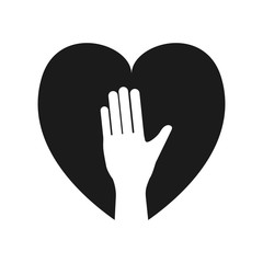 Human hand up symbol icon vector illustration graphic design
