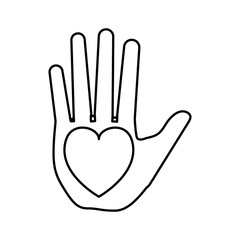 Human hand up symbol icon vector illustration graphic design