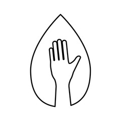 Human hand up symbol icon vector illustration graphic design