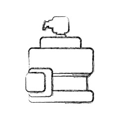 Warrior Pixelated videogame icon vector illustration graphic design