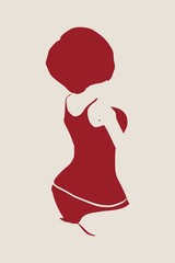 Sexy women silhouette. Fashion mannequin. Vector Illustration. Lingerie wearing lady