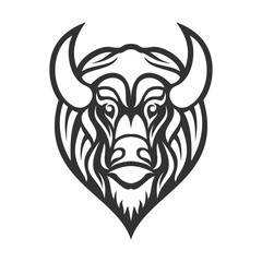 Bison Logo Outline Design Template