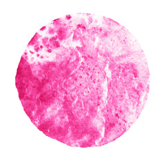 Watercolor abstract pink circle isolated on white