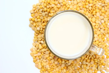 Glass of soy bean milk